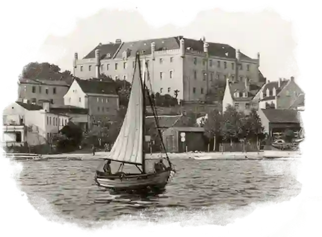 Vue aérienne du Zamek Ryn